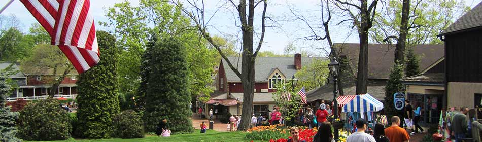 Peddler's Village is a 42-acre, outdoor shopping mall featuring 65 retail shops and merchants, 3 restaurants, a 71 room hotel and a Family Entertainment Center. in the Quakertown, Bucks County PA area